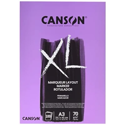 Immagine di Canson XL Marker,album per marcatori,inclusi quelli a base di solvente o alcol,A3,100fogli,extra liscia 70g/m