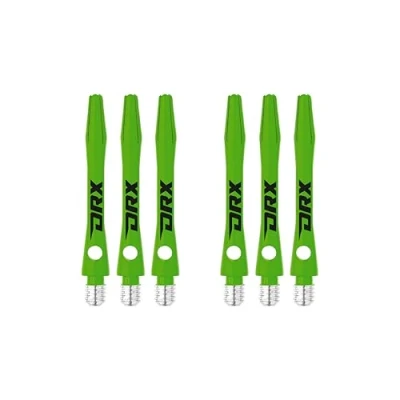 Immagine di RED DRAGON DRX Coated Aluminium Short Green Logo Dart Stems (Shafts) 2 sets per pack (6 in total)
