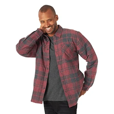 Immagine di Wrangler Authentics Giacca Camicia in Flanella a Manica Lunga con Fodera Sherpa, Notizie Heather, XL Uomo