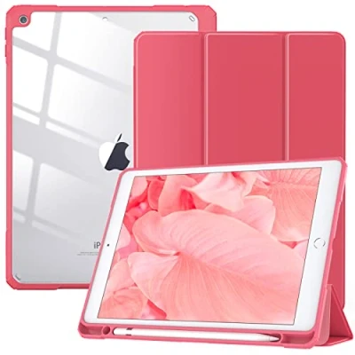 Immagine di TiMOVO Custodia Compatibile con Nuovo iPad 9a Gen 2021/iPad 8a 10.2&quot; 2020, Portapenne, Case Protezione Supporto, Proteggi Tablet Auto Sveglia/Sonno 7a 2019 10.2&quot;, Anguria Rossa