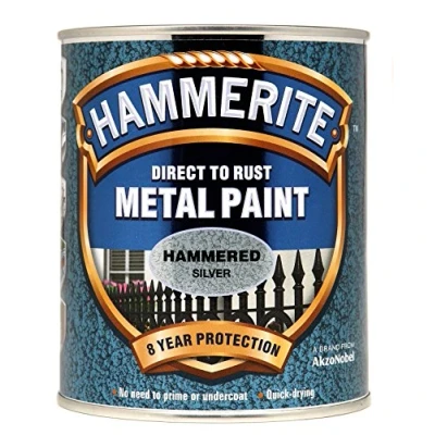 Immagine di Hammerite 2015 Vernice per metallo martellata direttamente sulla ruggine, 750 ml, colore: argento
