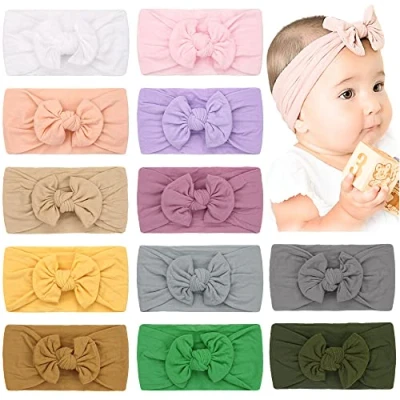 Immagine di JOYOYO 12 Pezzi Fascia Capelli Neonata Fiocchi per Fasce Bambina, Super elastici Bimba