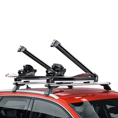 Immagine di Audi 4M0071129 Supporto per sci e snowboard, bagagli a T, fino 4 paia di o 2 senza funzione estraibile, colore: Argento