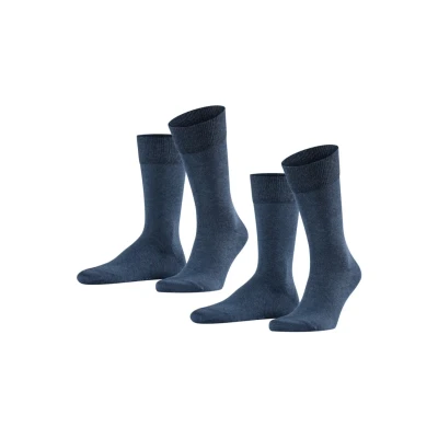 Immagine di Falke Happy 2PACK Everyday Casual Calze blaumeliert, Uomo, Taglia: 47 50, Blau meliert