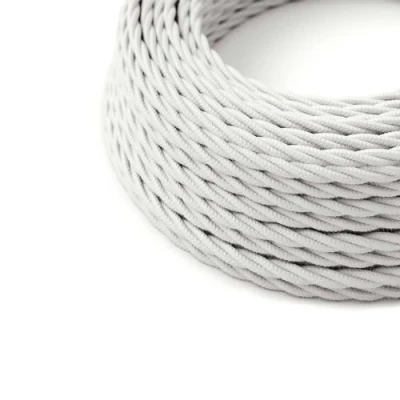 Immagine di HALOTEC Cavo Elettrico Tessile Intrecciato Bianco 5 metri per Lampada 2 Fili 2x0,75mm² Illuminazione Tessuto ritorto trecciato Colore