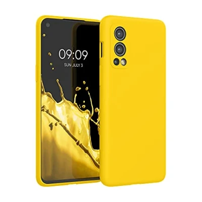 Immagine di kwmobile Cover per OnePlus Nord 2 5G Custodia Back Case Smartphone in Silicone TPU Protezione Gommata giallo radiante
