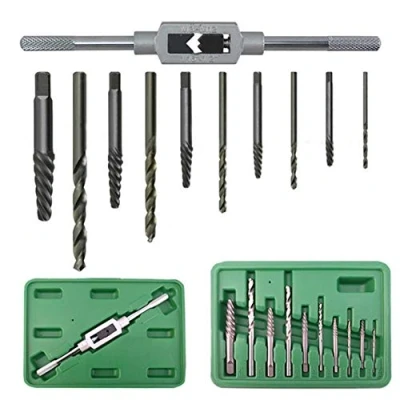 Immagine di Loboo Idea 11 pezzi Set di estrattori per viti danneggiati/Rimuovi vite e bullone a testa spezzata/Kit utensili la rimozione dadi chiave regolabile
