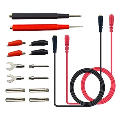 Immagine di Senven 16Pcs profession multifunzione multimetro puntali elettronico test porta accessori kit, Alligator con sonda silicone Tool,per di laboratorio, elettrico testing