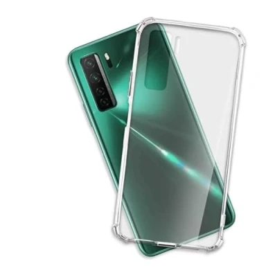 Immagine di mtb more energy® Custodia Crystal Armor per Huawei P40 Lite 5G, Nova 7 SE (6.5&#039;&#039;) Hard PC Back &amp; Soft Silikon Bumper Angoli rinforzati Trasparente TPU Case Cover