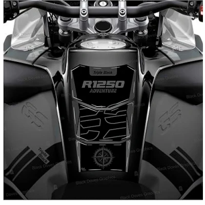 Immagine di Adesivo 3D Resinato TANK PAD Protezione serbatoio compatibile con R1250 GS ADVENTURE Triple Black R1250GS R 1250