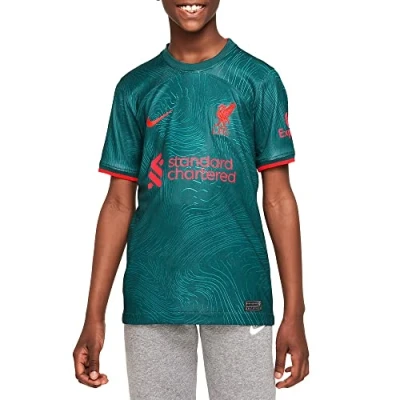 Immagine di Nike Performance LFC Y NK DF STAD JSY SS AW Squadra per bambini, Taglia: 128 140, Dk atomic teal/rio teal/siren red