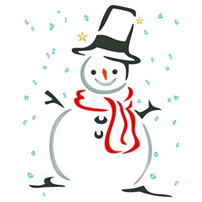 Immagine di Pupazzo stencil riutilizzabili Christmas template per progetti fai da te Cards Decorations usare su carta scrapbook Bullet Gazzetta muri pavimenti tessuto mobili in vetro legno ecc. m