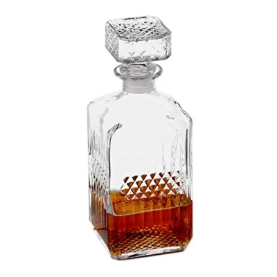 Immagine di Relaxdays Bottiglia per Whisky, in Vetro, Decanter Cognac, Rum, Gin, 900 ml, Angolo Bar di Casa, Trasparente