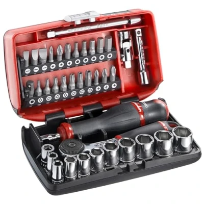 Immagine di Kit di chiavi a bussola metrico 1/4 (6.3 mm) 38 parti Facom R2NANOPB