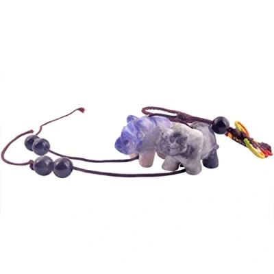 Immagine di Feng Shui blu sodalite Rhinoceros and Elephant Amulet Hanging W free Mxsabrina Red string Bracelet Y1270