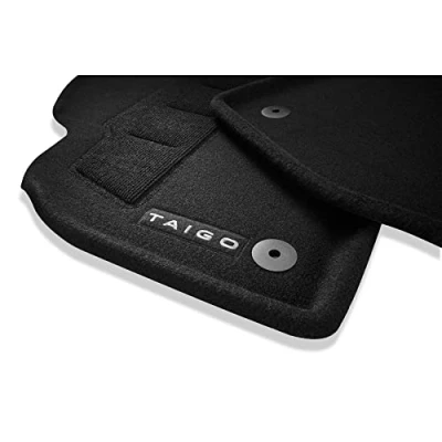 Immagine di Volkswagen 2G7061445WGK Tappetini in tessuto Optimat velluto, 4 pezzi, con scritta Taigo, colore: Nero