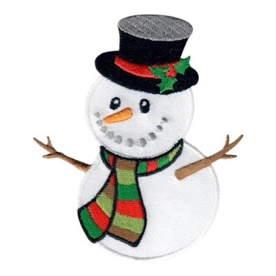 Immagine di PatchMommy Toppa Termoadesiva Pupazzo di Neve Patch Ricamate per Ferro da Stiro o Cucire Natale Toppe Adesive Vestiti, Applicazioni Tessuti Bambini