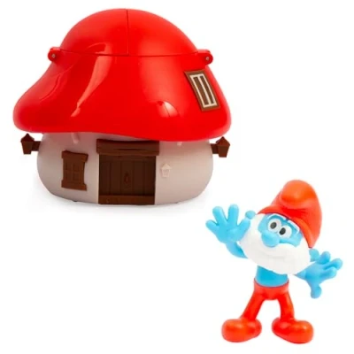 Immagine di Puffi, 1 Casa Fungo con Figura 5,5 cm, Sorpresa, modelli casuali, Giocattoli per bambini dai 3 anni in su, PUF13