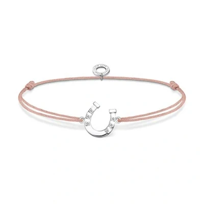Immagine di Thomas Sabo Bracciale a ferro di cavallo beige, in nylon e argento sterling 925, 20 cm, LS124 173 19 L20V