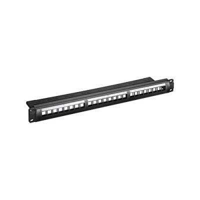 Immagine di Goobay 95743 Keystone Patch Panel 24 Port 19 Inch Empty Housing, Module Patchpanel ISDN