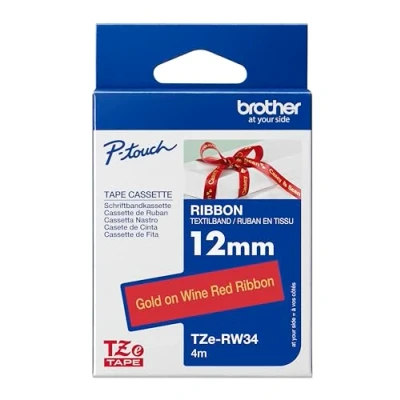 Immagine di BROTHER NASTRO IN TESS 12 MM ORO SU ROSSO