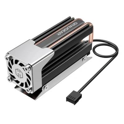 Immagine di GRAUGEAR Heatpipe Cooler per M.2 NVMe SSD (2280) 25 mm PWM ventola silenziosa 4 cuscinetti in silicone rame alluminio G M2HS03 F