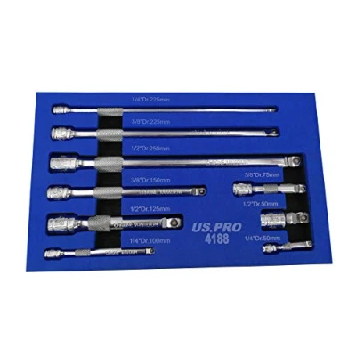 Immagine di US PRO B4188 Tools Set di 9 utensili per barra oscillante, 1/4 3/8 1/2 Dr, colore: Blu