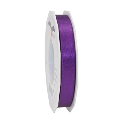 Immagine di PRÄSENT C.E. PATTBERG nastro raso colore blu viola, di per impacchettare regali, lungh. 25 m, largh. 15 mm, pacchi regalo, decorare e bricolage, varie occasioni