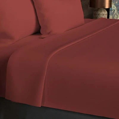 Immagine di Soleil d&#039;ocre Uccisione Plat, Cotone, Arancione (Mattone), 180 x 290 cm