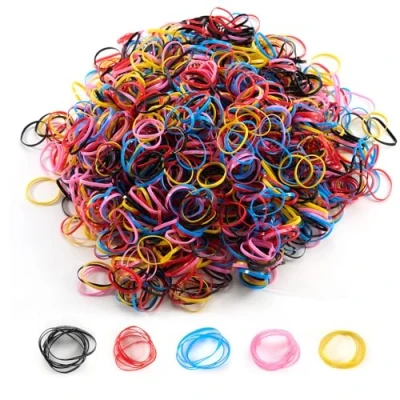 Immagine di Cheerhom 1500 elastici per capelli piccoli, mini in gomma bambini, donne, ragazze, trecce e acconciature quotidiane (multicolore)