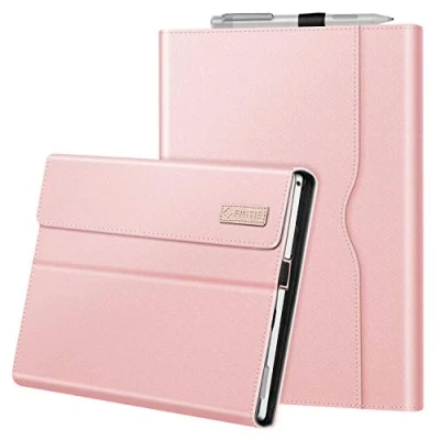 Immagine di FINTIE Custodia per Microsoft Surface Pro 7+ / 7 6 5/ 4 3 [Multi angli] Portfolio Business Cover con Tasca, Compatibile Tastiera Type, Oro rosa