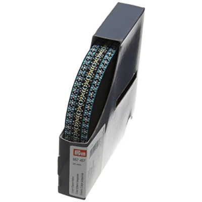 Immagine di Prym Colore Turchese, Elastico, 25 mm, 7 m, Polyester Blend, Multicolore, 15 x 3 cm