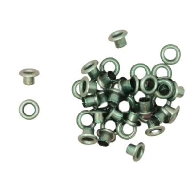 Immagine di Craftelier Confezione da 40 occhielli metallici di base Ideali per lo scrap o il crafting Validi vari materiali Dimensioni 5 mm diametro interno e 8 esterno Colore turchese