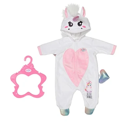 Immagine di BABY born 832936 Bambole Fino a 43 cm Il Set Include Una Tutina da Unicorno e Appendiabiti età: 3+ Anni, Tinta Unita, Colore