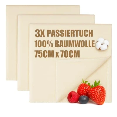 Immagine di com four® 3x Lino panettiere, tela formaggio, panno filtrare, 100% cotone Panni intrecciati per la preparazione dell&#039;impasto Riutilizzabili, resistenti presenza di elevata Cottura del pane