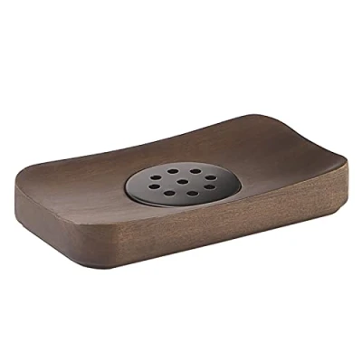 Immagine di Gedy, 2X14X8 CM G Dafne saponetta, Misure e Peso 0,12 kg, Porta Sapone Solido Realizzato in bambù, Portasaponetta con scolo Color Noce, Design R&amp;S, 2 Anni di Garanzia, Marrone