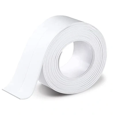 Immagine di Romon Nastro Sigillante Impermeabile, Bordo Autoadesivo in PVC per Piastrelle da Cucina,Bordo Vasca Bagno (Bianco，3.8cm*3.2M)
