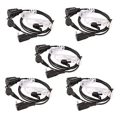 Immagine di Retevis Cuffie Walkie Talkie 2 Pin Tubo Acustico Trasparente Auricolare Compatibile con Ricetrasmettitore RT24 RT22 RT27 RT15 RT28 Baofeng UV 5R BF 888S Kenwood WOUXUN TYT (5 Pezzi)