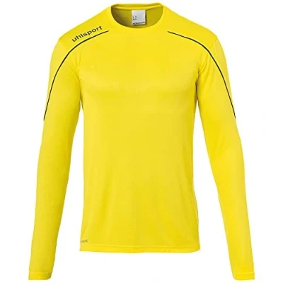 Immagine di uhlsport Stream 22 Maglia a Maniche Lunghe da Bambino, Bambini, Maglietta, 100347807, Giallo Limone/Nero, 140