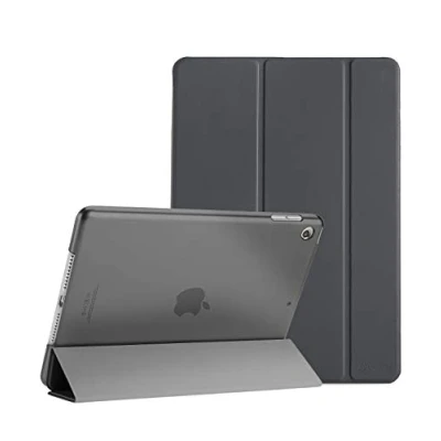 Immagine di ProCase Cover per iPad 9 2021/8 2020/7 2019/iPad 10.2 Custodia[A2602 A2603 A2604 A2605 A2270 A2428 A2429 A2430 A2197 A2198 A2200], Smart Sottile Leggero Traslucida Smerigliata Grigio