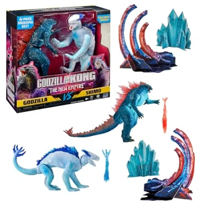 Immagine di MonsterVerse Godzilla x Kong, Confezione da 2 statuette articolate, 15 cm, vs Shimo, per bambini dai 4 anni in su, MN3041