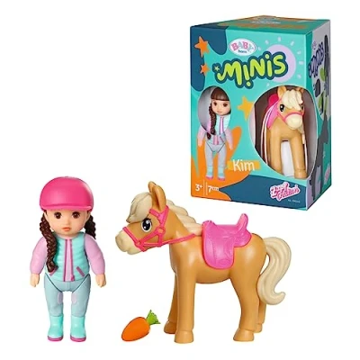 Immagine di BABY born Minis Playset Club ippico con Kim 906149 Bambola di 7 cm accessori e corpo mobile per un gioco realistico Adatto a bambini dai 3 anni in su