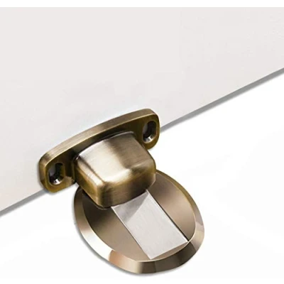 Immagine di PHOEWON Fermaporta magnetico in metallo, resistente, con viti autoadesive, montaggio a pavimento