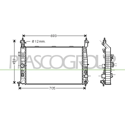Immagine di PRASCO OP350R003 Radiatore motore Alluminio 610 359 34 Alette di raffreddamento montate meccanicamente OPEL: Meriva A