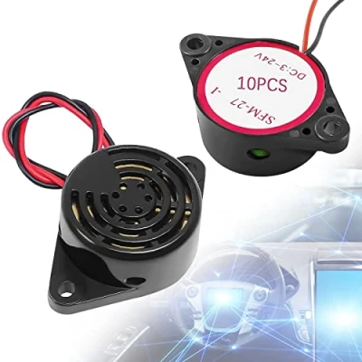 Immagine di GZLCEU 10 pezzi Piezo Buzzer, suono continuo, elettronico Summer 3 V 24 V, intermittente, segnale acustico per computer, stampante, veicoli elettronici