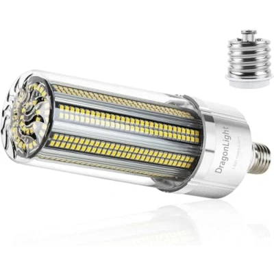 Immagine di DragonLight 80W Lampadina LED a pannocchia (sostituisce 600 Watt) 6000K bianco freddo 9.600 lumen Lampada E27 con adattatore E40