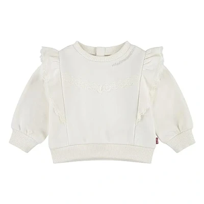 Immagine di Levi&#039;s Equipaggio Lvg con Volant 1ej245 Felpe, Bianco Antico, 12 Mesi Bambine e Ragazze