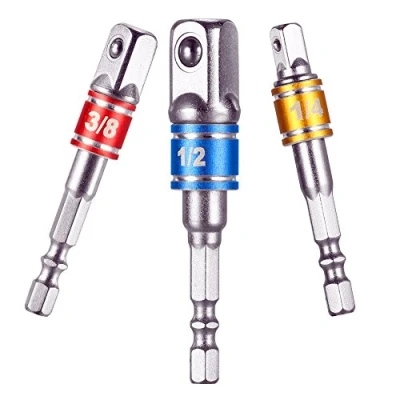 Immagine di Newder Adattatore a Bussola,3 Pezzi 1/4 &#039;&#039; 3/8 1/2 Socket Adapter Set, Esagonale Impact Square Drive Hex Power Drill Bit
