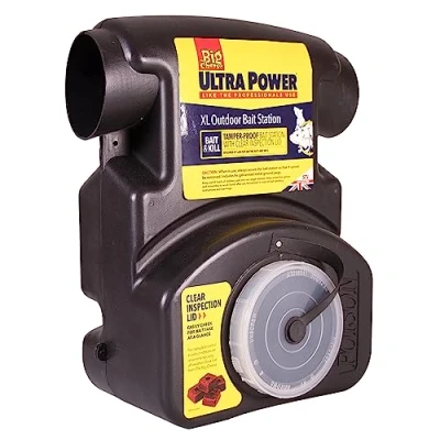 Immagine di The Big Cheese Ultra Power XL Stazione per esche da esterno, riutilizzabile, chiudibile, durevole, resistente alla manomissione, uso interno ed esterno