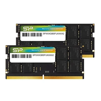 Immagine di Silicon Power DDR5 64GB (2x32GB) 4800MHz (PC5 38400) 262 pin CL40 1.1V SODIMM Non ECC Laptop RAM Computer Memory SU064GBSVU480F22AB